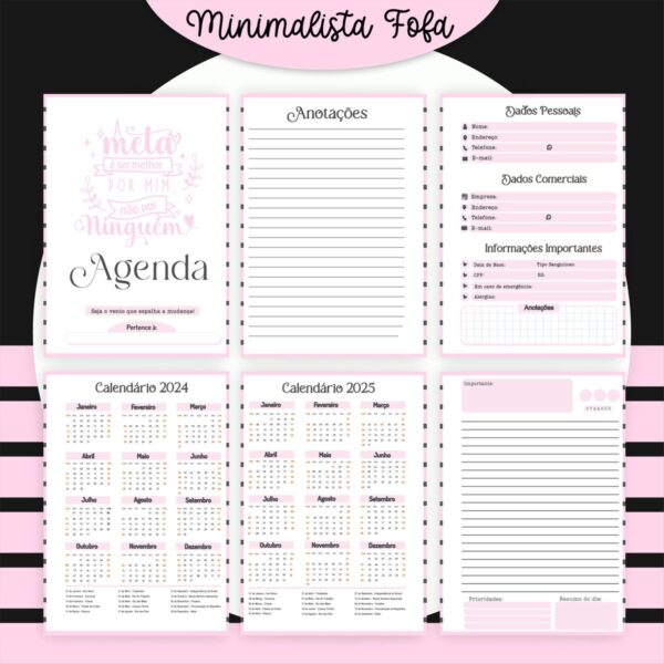 Encadernação Minimalista Fofa - Arquivo Digital - Imagem 3