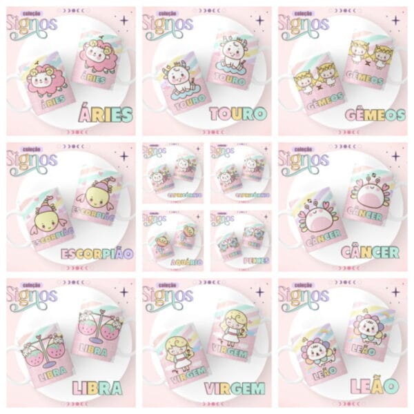 Encadernação Signos Candy e Lilás - Arquivo Digital