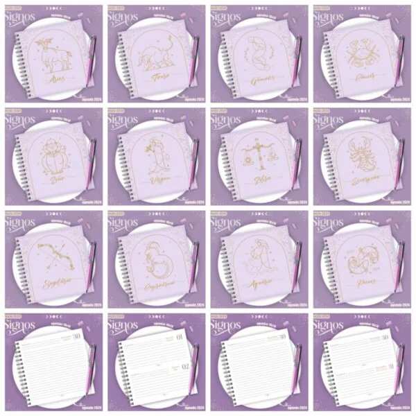 Encadernação Signos Candy e Lilás - Arquivo Digital