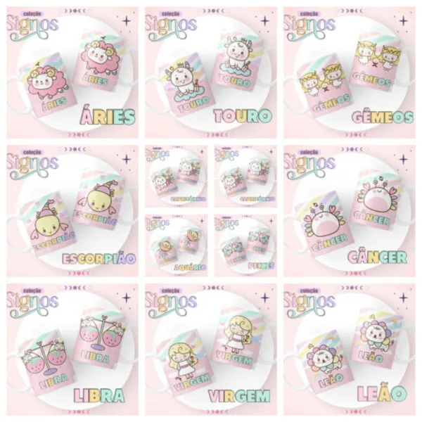 Encadernação Signos Candy e Lilás - Arquivo Digital - Imagem 4