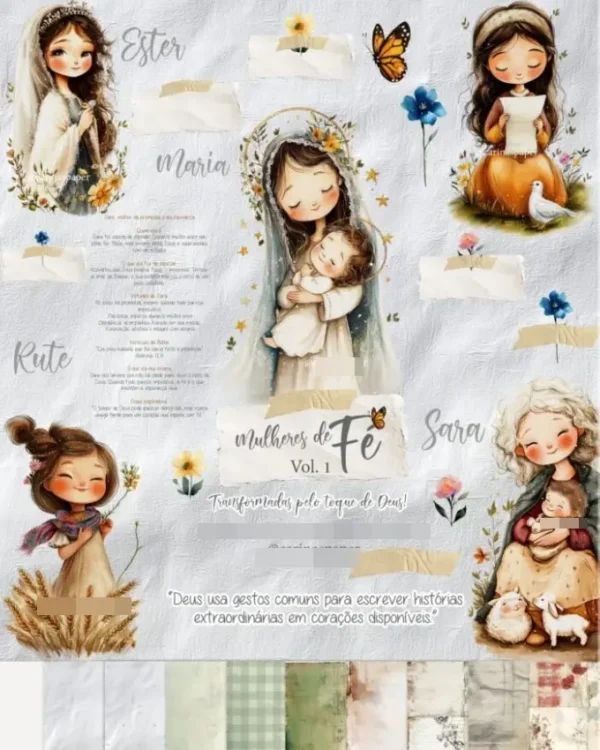 Espiritualidade e Arte - Kit PNG Mulheres de Fé para Design