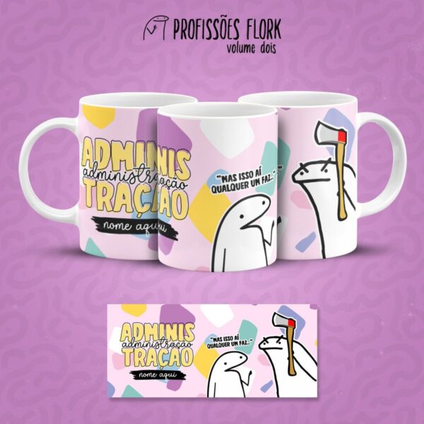 Estampa Caneca Administração Profissões Flork Arquivo Jpg
