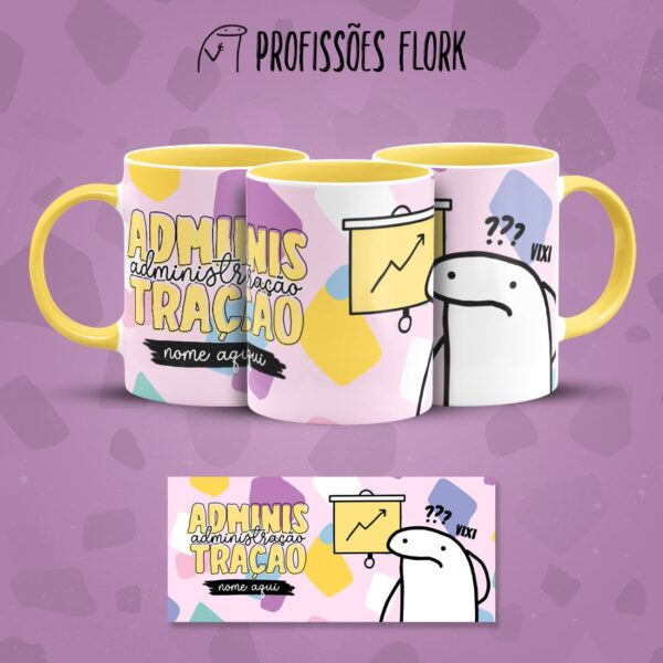 Estampa Caneca Administração Profissões Flork em Jpg