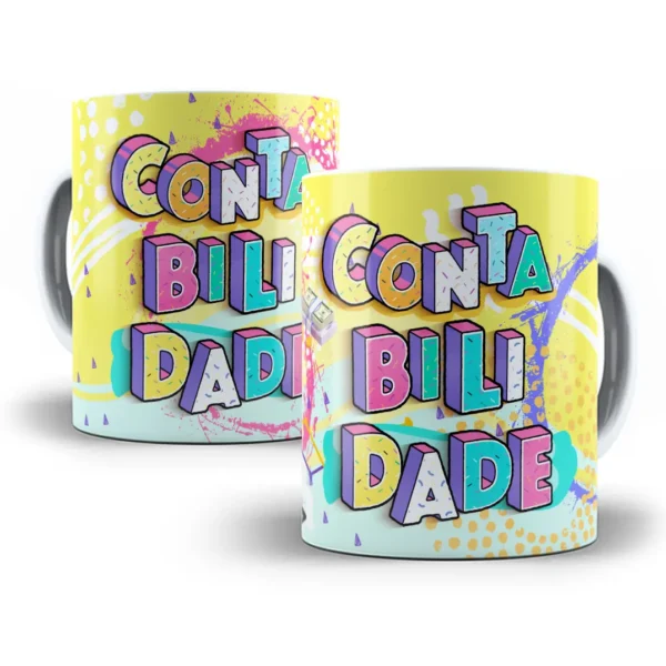 Estampa Caneca Alegre Profissão Contabilidade