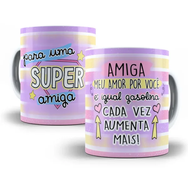 Estampa Caneca Amizade Com Frase Divertida
