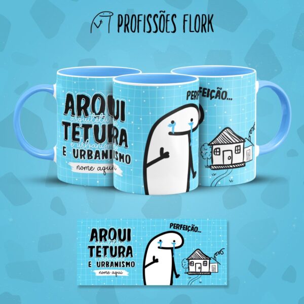 Estampa Caneca Arquitetura Profissões Flork em Jpg