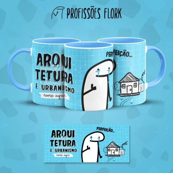 Estampa Caneca Arquitetura Profissões Flork em Jpg