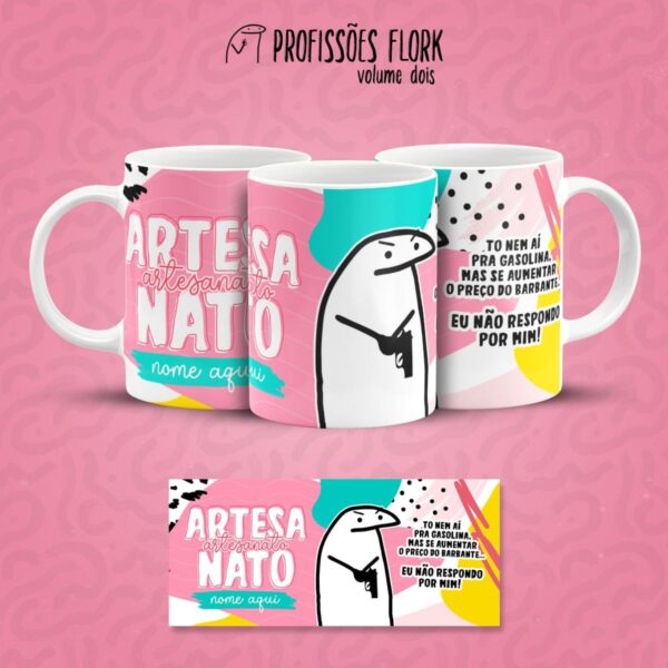 Estampa Caneca Artesanato Profissões Flork em Jpg