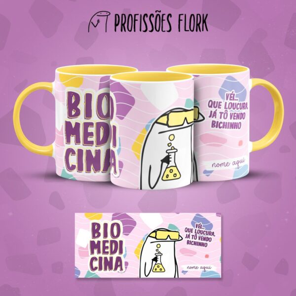 Estampa Caneca Biomedicina Profissões Flork em Jpg