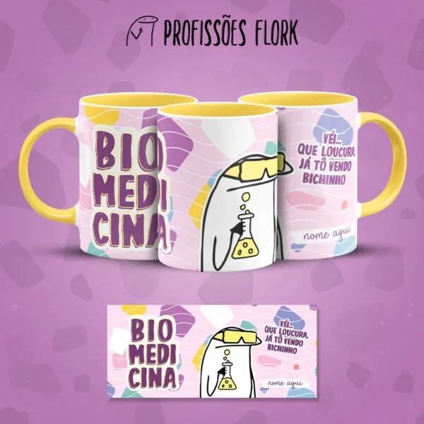 Estampa Caneca Biomedicina Profissões Flork em Jpg