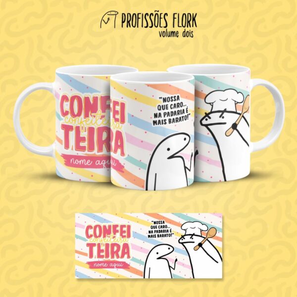 Estampa Caneca Confeitaria Profissões Flork em Jpg
