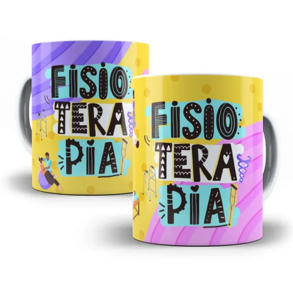 Estampa Caneca Criativa Profissão Fisioterapia