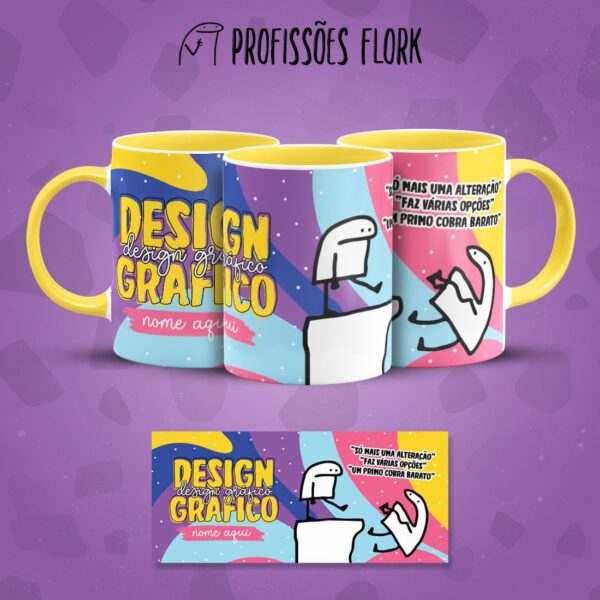 Estampa Caneca Design Gráfico Profissões Flork em Jpg