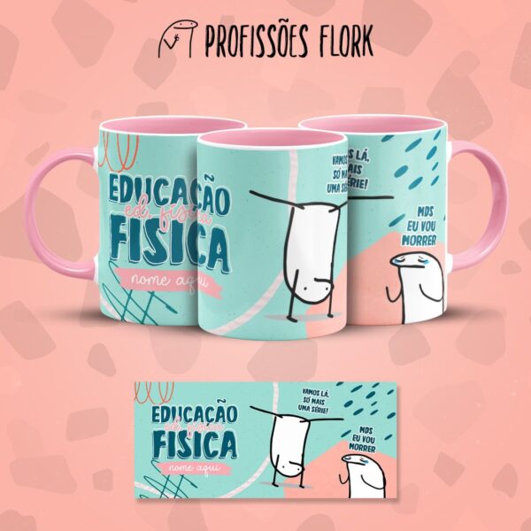 Estampa Caneca Educação Física Profissões Flork em Jpg