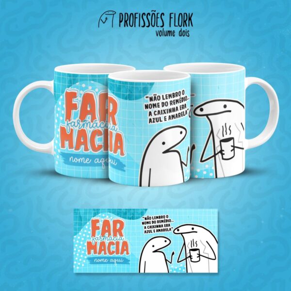 Estampa Caneca Farmácia Profissões Flork em Jpg