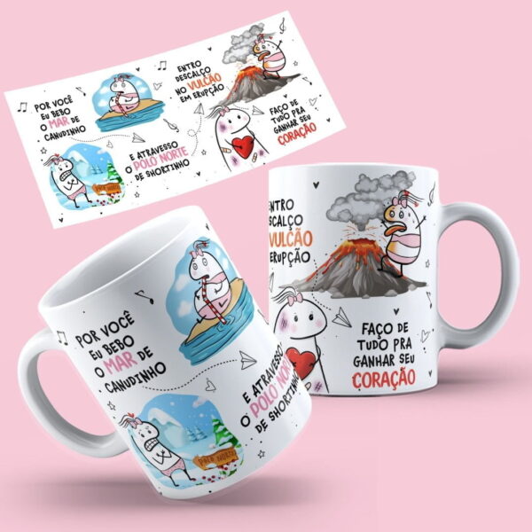 Estampa Caneca Flokr Canudinho Por Você Eu Bebo O Mar