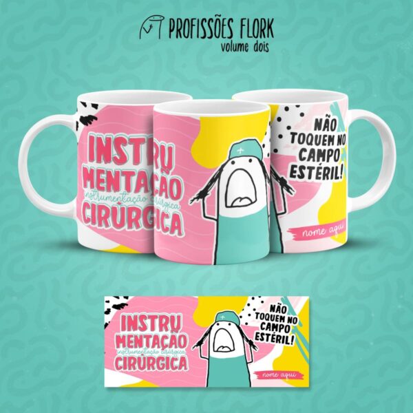 Estampa Caneca Instrumentação Cirúrgica Profissões Flork Jpg