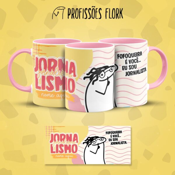 Estampa Caneca Jornalismo Profissões Flork em Jpg