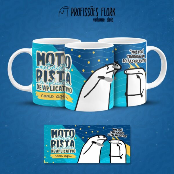Estampa Caneca Motorista de Aplicativo Profissões Flork Jpg