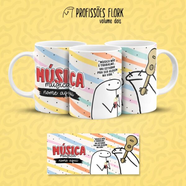 Estampa Caneca Música Musicista Profissões Flork em Jpg