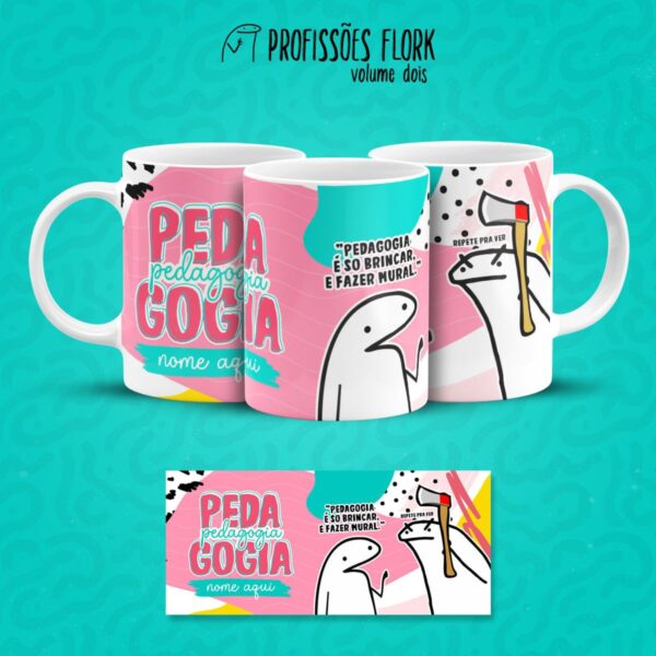 Estampa Caneca Pedagogia Profissões Flork em Jpg