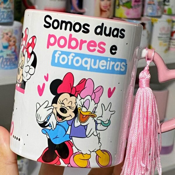 Estampa Caneca Pobres e Fofoqueiras Minnie & Margarida Migas