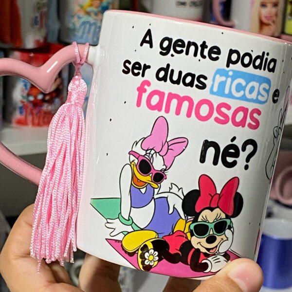 Estampa Caneca Pobres e Fofoqueiras Minnie & Margarida Migas