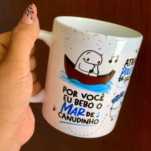 Estampa Caneca Por Você Eu Bebo O Mar De Canudinho Atravesso