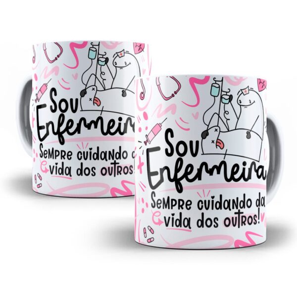 Estampa Caneca Profissão Enfermeiro(a) Flork Frases Em Png