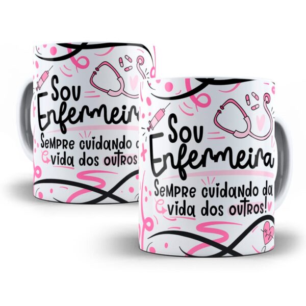 Estampa Caneca Profissão Enfermeiro(a) Flork Frases Em Png