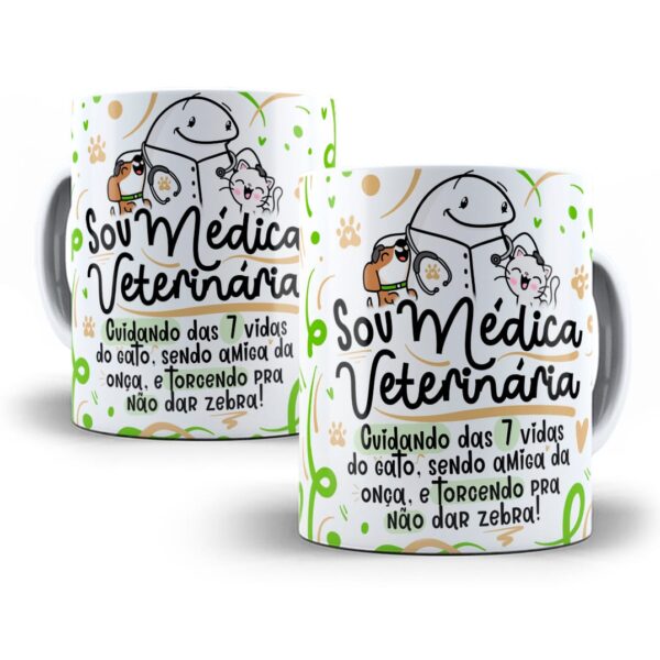 Estampa Caneca Profissão Médico(a) Veterinário(a) Flork Png