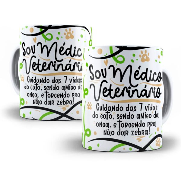 Estampa Caneca Profissão Médico(a) Veterinário(a) Flork Png