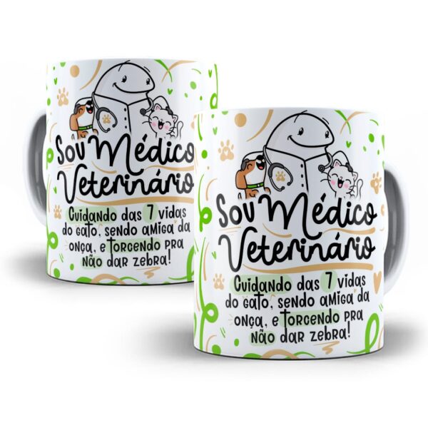 Estampa Caneca Profissão Médico(a) Veterinário(a) Flork Png