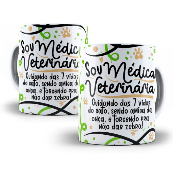 Estampa Caneca Profissão Médico(a) Veterinário(a) Flork Png