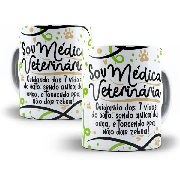 Estampa Caneca Profissão Médico(a) Veterinário(a) Flork Png