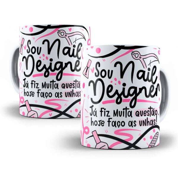 Estampa Caneca Profissão Nail Designer Flork Frases Em Png