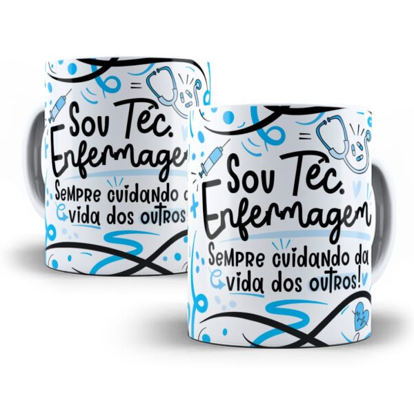 Estampa Caneca Profissão Téc. Enfermagem Flork Frases Em Png