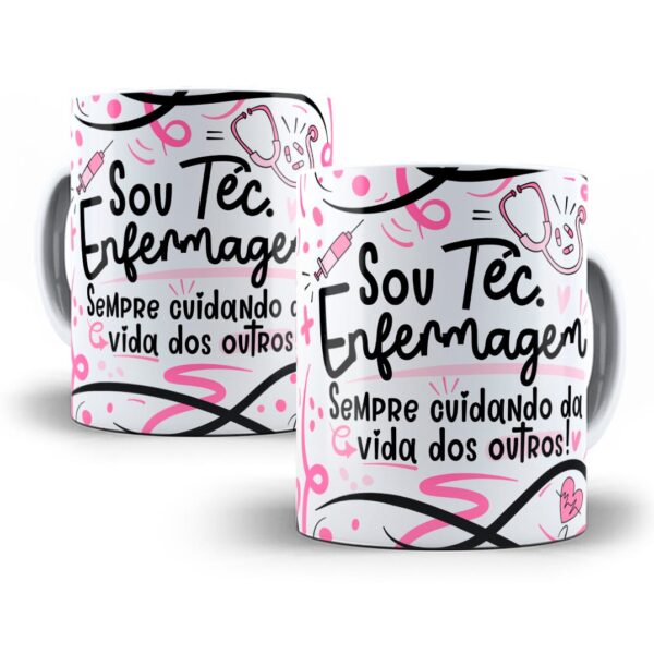 Estampa Caneca Profissão Téc. Enfermagem Flork Frases Em Png