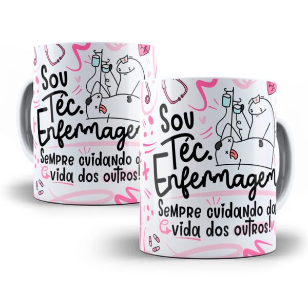 Estampa Caneca Profissão Téc. Enfermagem Flork Frases Em Png