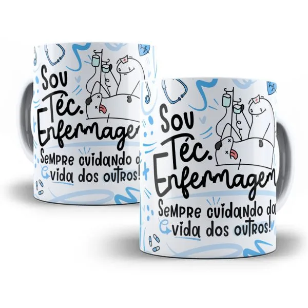 Estampa Caneca Profissão Téc. Enfermagem Flork Frases Em Png