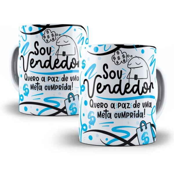 Estampa Caneca Profissão Vendedor(a) Flork Frases Em Png