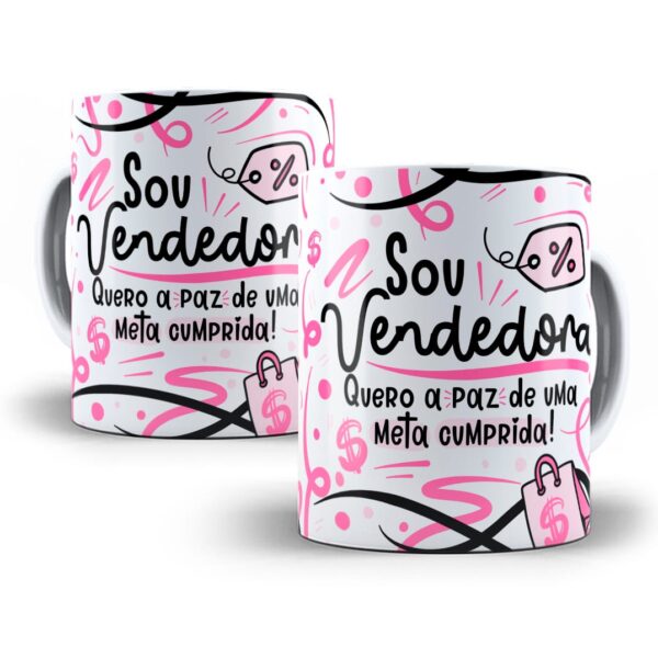 Estampa Caneca Profissão Vendedor(a) Flork Frases Em Png