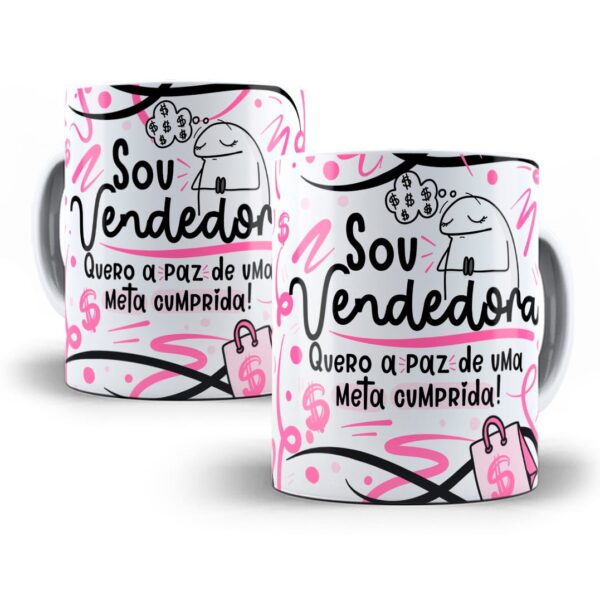 Estampa Caneca Profissão Vendedor(a) Flork Frases Em Png