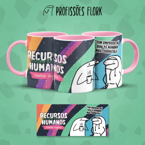 Estampa Caneca Recursos Humanos Profissões Flork em Jpg