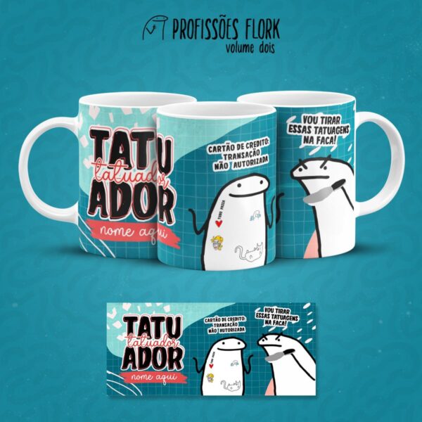 Estampa Caneca Tatuador Profissões Flork em Jpg