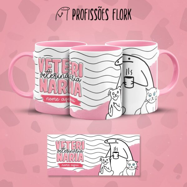 Estampa Caneca Veterinária Profissões Flork em Jpg