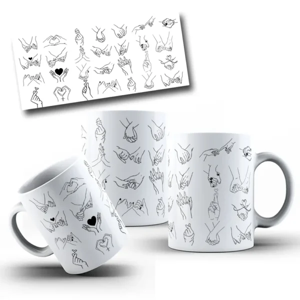 Estampa Minimalista para Caneca do Amor|Dia dos Namorados - Caneca Personalizável em Estilo Minimalista