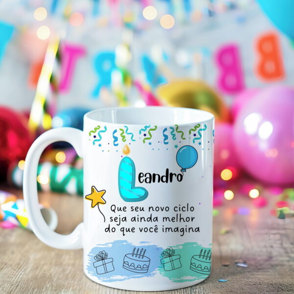 estampa para caneca alfabeto aniversario caneca