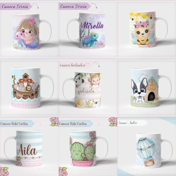 Estampas Caneca Dia Das Crianças Infantil Fofo Cute Delicada