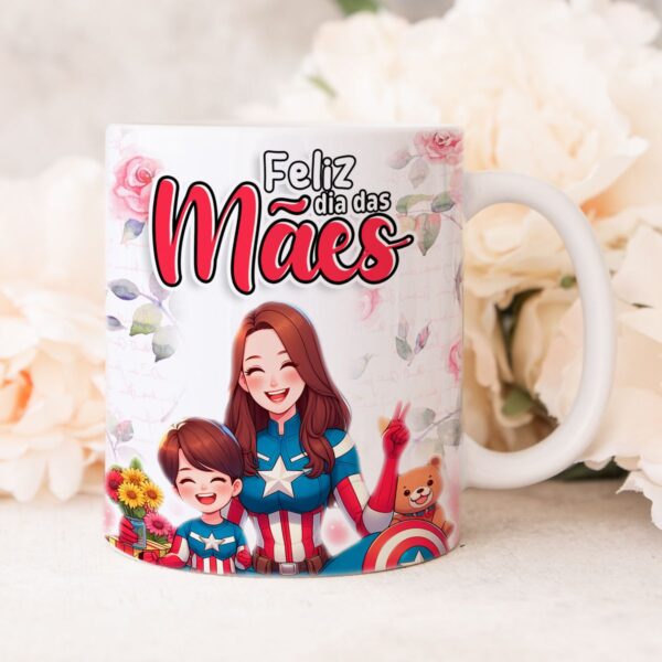 Estampas Caneca Dia das Mães Heróis Marvel + Ilustrações Png